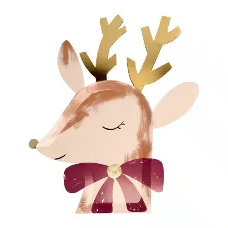 Kerst Bordjes - Rendier met strik (8st) - Meri Meri