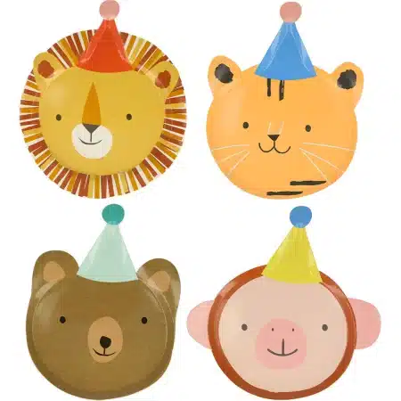 Meri Meri Animal Parade bordjes set met vrolijke dieren