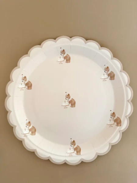 Feestbordjes met beer – papieren beren bordjes voor kinderfeestje